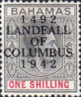 Bahamas 1942 Landfall of Columbus Overprint SG 171 Fine Mint