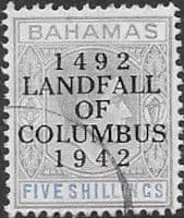 Bahamas 1942 Landfall of Columbus Overprint SG 174a Fine Used