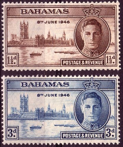 Bahamas 1946 King George VI Victory Set Fine Mint
