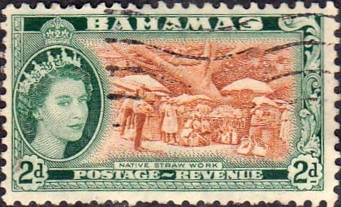 Bahamas 1954 Native Straw Worker SG204 Fine Used