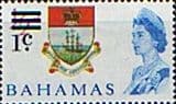 Bahamas 1966 Decimal Surcharge SG 273 Coat of Arms Fine Mint