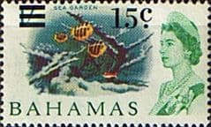 Bahamas 1966 Decimal Surcharge SG 282 Sea Garden Fine Mint