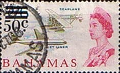 Bahamas 1966 Decimal Surcharge SG 284 SeaPlane Fine Used