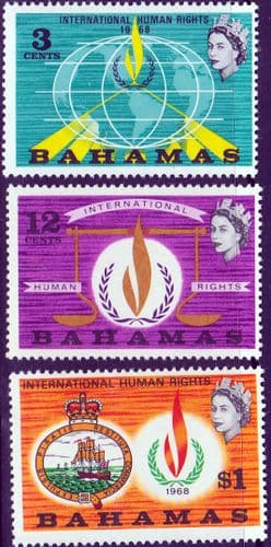 Bahamas 1968 Human Rights Year Set Fine Mint