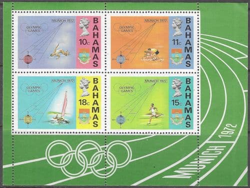 Bahamas 1972 Olympic Games, Munich Miniature Sheet SG MS 386 Fine Mint