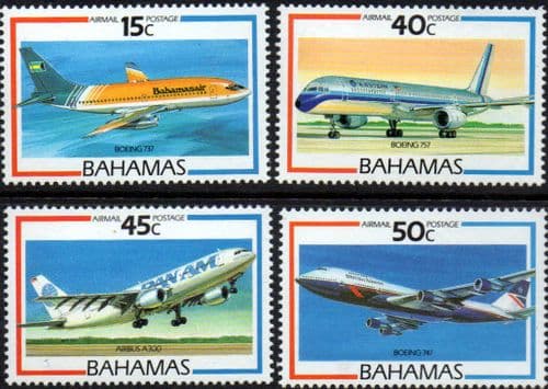 Bahamas 1987 Air Aircraft Set Fine Mint