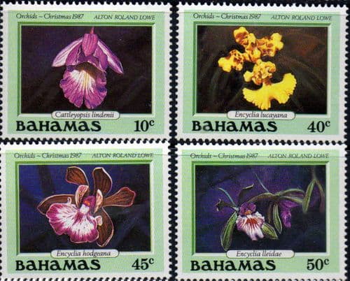 Bahamas 1987 Christmas Orchids Set Fine Mint
