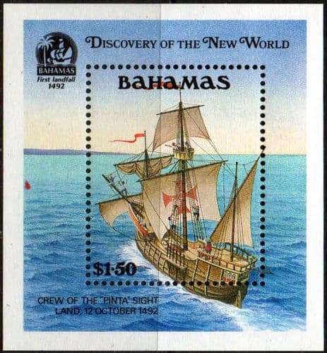 Bahamas 1991 Discovery of America by Columbus Miniature Sheet Fine Mint