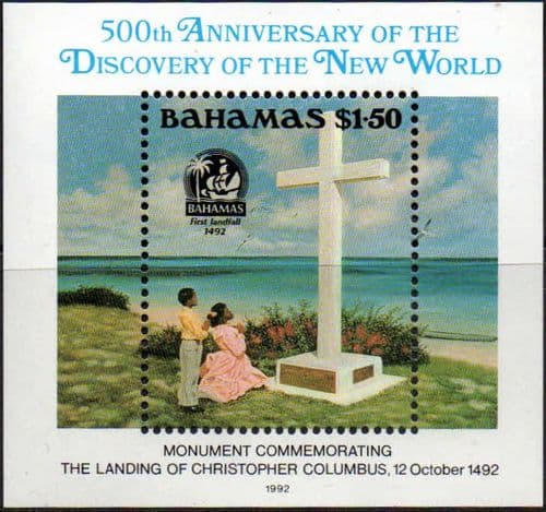 Bahamas 1992 Discovery of America by Columbus Miniature Sheet Fine Mint