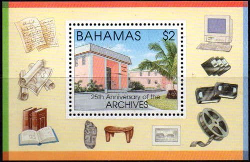 Bahamas 1996 Department of Archives Building Miniature Sheet Fine Mint