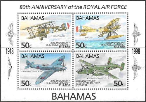 Bahamas 1998 Anniversary of the Royal Air Force Miniate Sheet SG MS 1136 Fine Mint