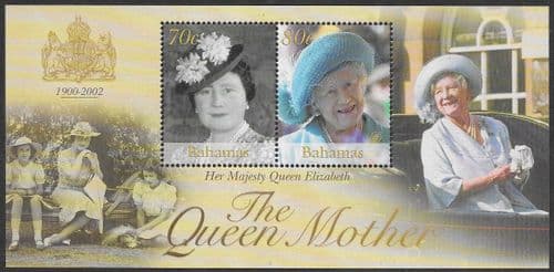 Bahamas 2002 Queen Elizabeth Queen Mother Commemoration Miniature Sheet Fine Mint