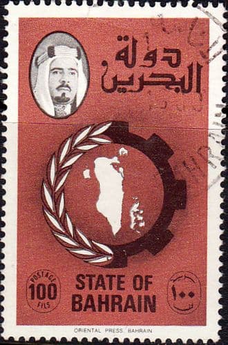 Bahrain 1976 Map of Bahrain within Cog and Laurel SG 229b Fine Used