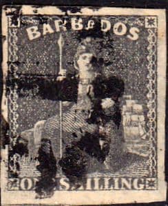 Barbados 1858 Britania SG 12 Used
