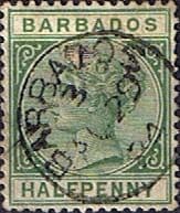 Barbados 1882 Queen Victoria Head SG 90 Fine Used