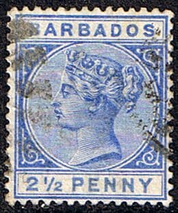 Barbados 1882 Queen Victoria Head SG 93 Fine Used