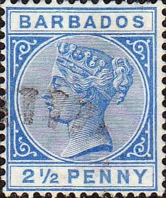 Barbados 1882 Queen Victoria Head SG 94 Fine Used