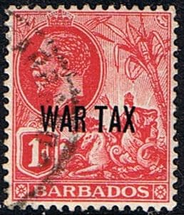 Barbados 1917 War Tax Overprint SG 198 Fine Used