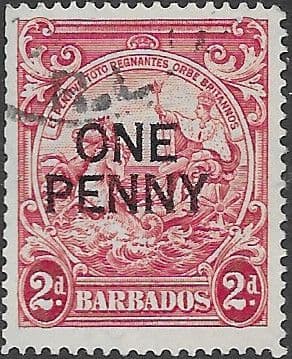 Barbados 1947 Surcharged SG264 Fine Used