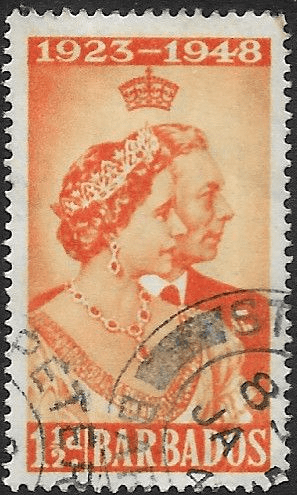 Barbados 1948 King George VI Royal Silver Wedding SG 265 Fine Used