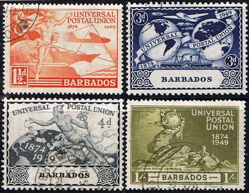 Barbados 1949 Universal Postal Union Set Fine Used