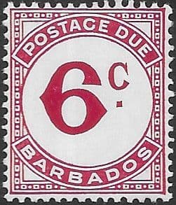 Barbados 1950 Post Due SG D6a Fine Mint
