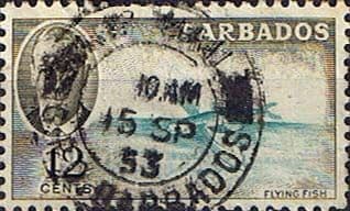 Barbados 1950 SG 277 Flying Fish Fine Used