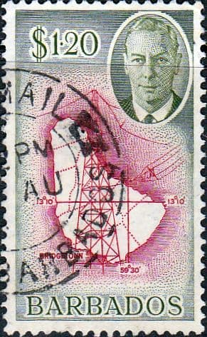 Barbados 1950 SG 281 Map and Wireless Mast Fine Used