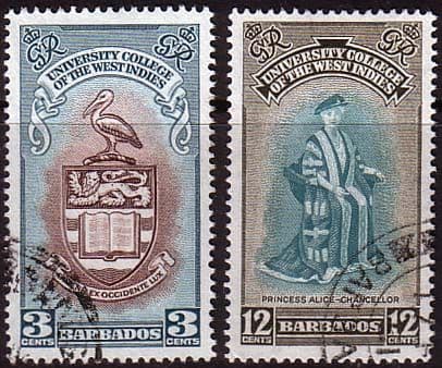 Barbados 1951 British West Indies University College Set Fine Used