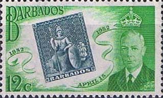 Barbados 1952 Barbados Stamp Centenary SG 287 Fine Mint