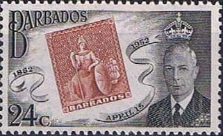 Barbados 1952 Barbados Stamp Centenary SG 288 Fine Mint