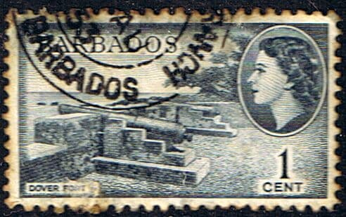 Barbados 1953 QE II SG 289 Dover Fort Fine Used