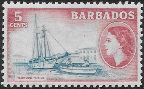 Barbados 1953 QE II SG 293 Harbour Police Fine Mint