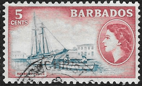 Barbados 1953 QE II SG 293 Harbour Police Fine Used