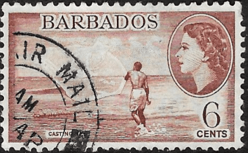 Barbados 1953 QE II SG 294 Casting Net Fine Used