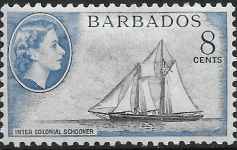 Barbados 1953 QE II SG 295 Francis W Schooner Fine Mint