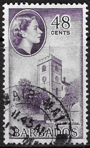 Barbados 1953 QE II SG 298 The Cathederal Fine Used