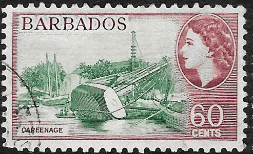 Barbados 1953 QE II SG 299 Careenage Fine Used