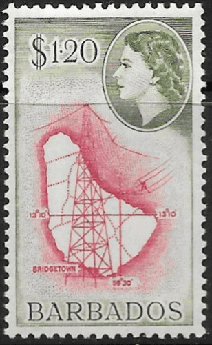 Barbados 1953 QE II SG 300 Map Fine Mint