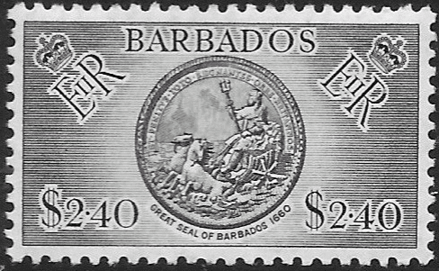 Barbados 1953 QE II SG 301 Great Seal of State Fine Mint