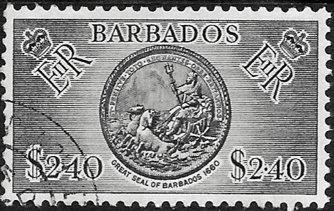 Barbados 1953 QE II SG 301 Great Seal of State Fine Used
