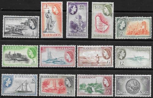 Barbados 1953 Queen Elizabeth II Set Fine Mint