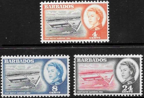 Barbados 1961 QE II Deep Water Harbour Set Fine Mint