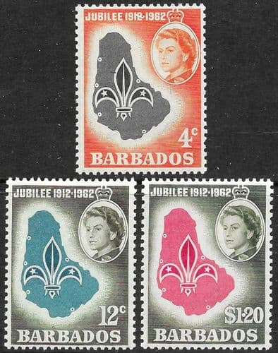Barbados 1962 Boy Scout Golden Jubilee Set Fine Mint