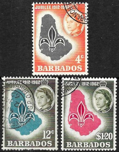 Barbados 1962 Boy Scout Golden Jubilee Set Fine Used