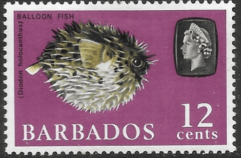 Barbados 1965 QE II SG 329 Porcupinefish Fine Mint