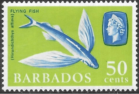 Barbados 1965 QE II SG 333 Marine Life Four-winged Flyingfish Fine Mint