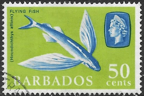Barbados 1965 QE II SG 333 Marine Life Four-winged Flyingfish Fine Used