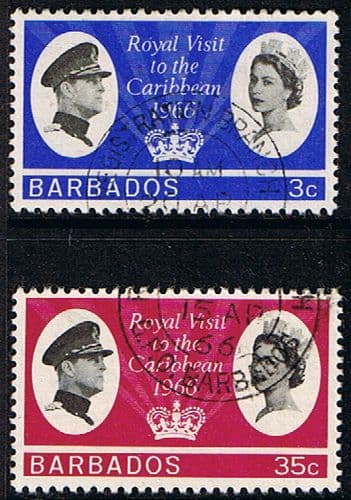 Barbados 1966 Caribbean Royal Visit Set Fine Used