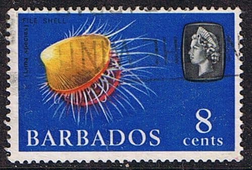 Barbados 1966 QE II SG 348 Rough File shell Fine Used